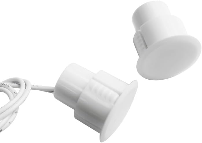 Door Magnetic Switch, Concealed Wooden Door Magnetic Sensor, Door and Window Alarm, Concealed Door Magnetic Normally Closed and Normally Open Detector(36White Always Open)