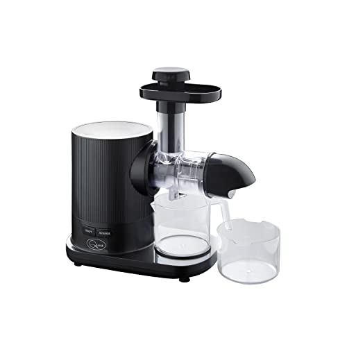 Quest 150W Slow Juicer/Cold Press Style/Masticating Juicer/Quiet <60 dB Motor/Higher Nutritional Value & Juice Yield/Accessories Included (Black)