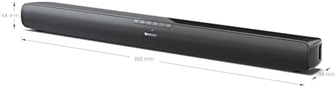 SHARP HT-SB100K 2.0 Soundbar with Bluetooth 5.1 for Wireless Streaming, Sound Bar for TV with 3.5mm Aux-In, USB Playback/MP3, Equaliser with 3 Pre-Sets, HDMI ARC/CEC & Remote Control - Glossy Black