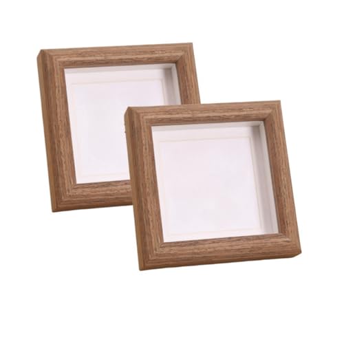 Naeutop 4x4 Wooden Shadow Box Frame Picture Frame set of 2 with 3x3 mat