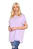 janisramone® Off The Shoulder Tops for Women, Plain Batwing Short Sleeve Oversized T Shirts for Women, Bardot Off Shoulder Top, Casual Baggy T Shirts, Party Wear Lilac #1