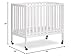 Dream On Me Jett Mini Folding Baby Crib in White, GreenGuard Gold & BSA, Lightweight & Portable, Patented Flat Folding System for Small Spaces & Travel, 1.5” Mattress Pad, 3 Heights, Safe Wheels