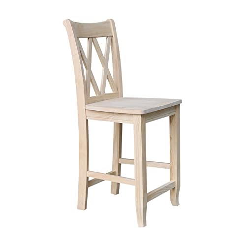 International Concepts 24-Inch Double X Stool, Unfinished #TOP4
