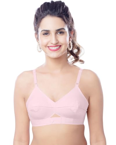 Image of Brida Kavya Xtra Soft Cotton Round Stitch Bra for Women | Full Coverage | Non-Padded | Wireless | Double Layer Heavy Bust | Combo | Colours May Vary