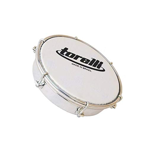 Kit Tamborim Pele Leitosa Torelli TT 404 BCO Baqueta Dupla
