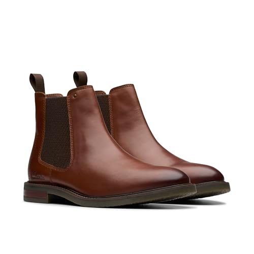 Clarks Clarks Collection Men's Jaxen Easy Chelsea Boot, Tan Leather, 9 Wide US