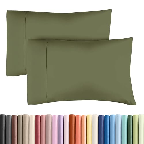 King Pillow Cases - 2 Pack Soft Pillowcase Covers - 20" x 40" (Sage Green)
