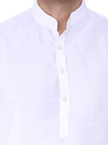 Image of HUZUR Men's Silk Solid Straight Long Kurta Pyjama Set| Ethnic Wear