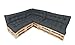TexDeko Garden Palettenkissen wasserabweisend Premium Sitzkissen gesteppt 120x80x18cm Sitzauflage für Europaletten Palettenmöbel Palettenpolster (7-TLG Set, Anthrazit)