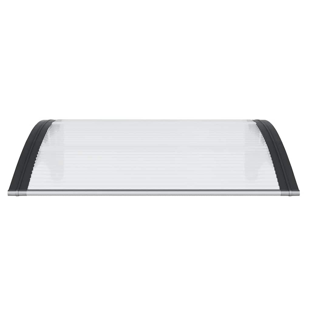 Marquesina para puerta, 80 x 75 cm, policarbonato, negro, transparente