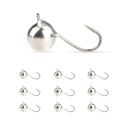 Gabarits ronds en tungstène non peint (lot de 10) en tailles de 2,5 à 8 mm pour la pêche