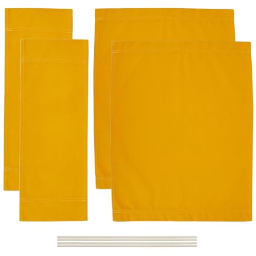 GORGECRAFT 2 Juego de Fundas de Lona para Silla de Director de Repuesto para Silla de Maquillador Portátil Funda de Tela Dorada Plegable con Palo de Madera para Jardín Informales Al Aire Libre