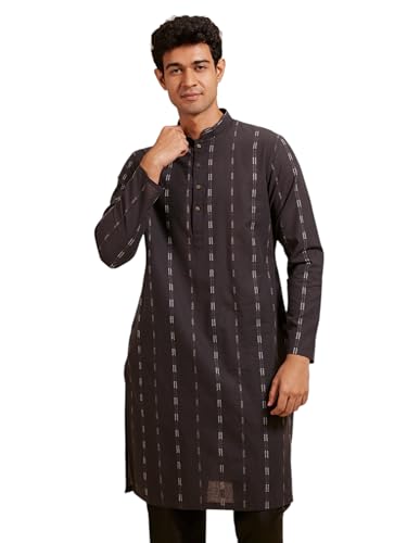 Image of DIWAS BY MANYAVAR Men's Cotton Thread Embroidery Kurta (1pc)