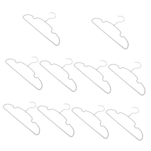 DIYEAH 10 Piezas Perchas para Compactas con Recubrimiento PVC Antideslizantes para Ropa y Pantalones Organizador Práctico para Armario Infantil Gris Mate