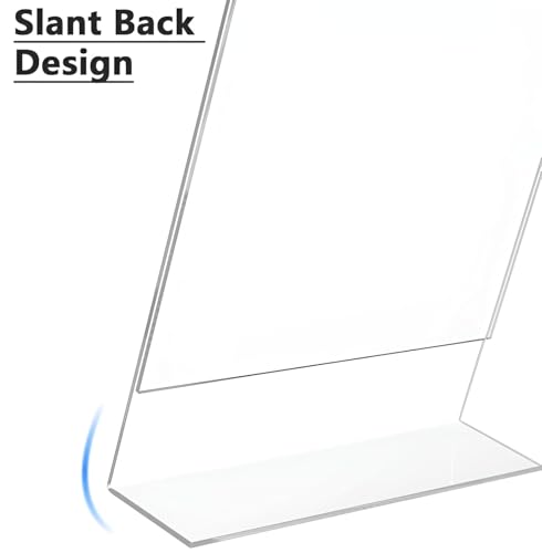 Image of Shuban Acrylic Sign Holder L Shape Double Sided Portrait Style Menu Ad Frame Display Stand (L- Shape 04 x 06 Inch-(6Pcs))