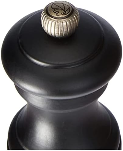 Peugeot - Bistro Manual Pepper Mill - Classic Cafe Style Adjustable Grinder - Beechwood, Matt Black, 10 cm