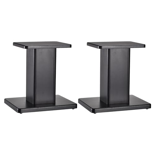MECCANIXITY Wood Speaker Stands, 2 Pack 11.8 Inch (30cm) Universal Speaker Stand Hollowed Bases Enhanced Audio Listening for Home Theaters Cinema