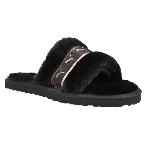 PUMA Womens Fluff Remix Logo Slide Casual Sandals Casual - Black - Size 5 M