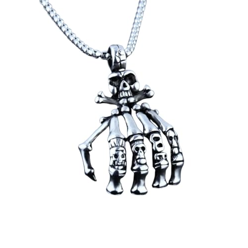 Générique collier pendentif crâne hommes femmes chaîne squelettique argentée