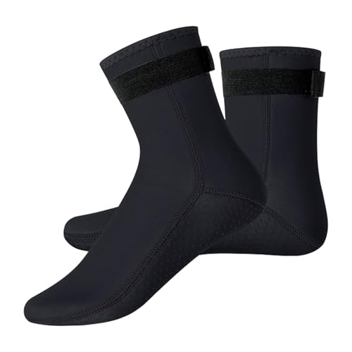 Encuryna 3mm Neoprensocken für Damen Herren Tauchsocken Rutschfeste Sohle Unisex Warm Schwimmen Beachvolleyball Socken für Schnorcheln Surfen Segeln SUP Wassersport S (38-39)