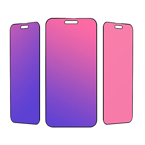 Erha Genius Privacy Screen Protector for iPhone 16 Pro, Electroplated Colorful Anti-Spy Tempered Glass Film (6.3 inch)