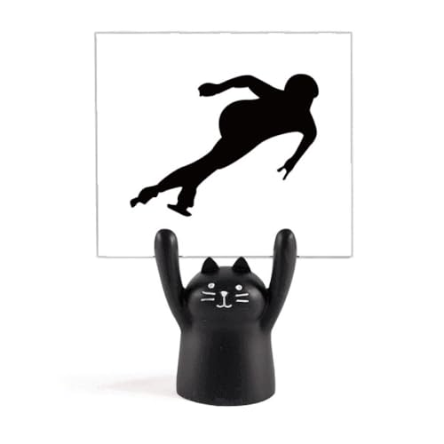 Support de mémo chat noir pour décorer la chambre d'un passionné de patinage