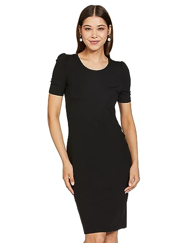 Image of Amazon Brand - Symbol Women's Rib One Piece Knee-Length Bodycon Dress (Available in Plus Sizes)