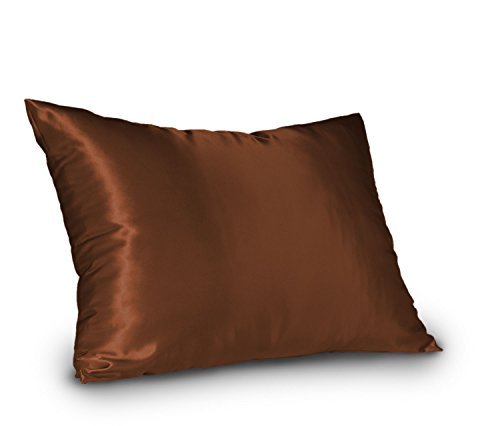 Image of BLISSFORD Satin Pillowcase with Zipper, for Hair and Skin Care, Feels Soft and Cool Like a Silk Pillowcase, Satin Pillow Cases 2 Pack, Slik Pillow Cover, Rust - Queen Size, Set of 2