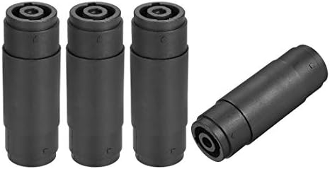 sourcing map 4Pin Speaker/Amp SpeakOns Adapter Connectors,Female to Female Plug Jack Straight Coupler Cable Connector,Speakons Compatible,4pcs