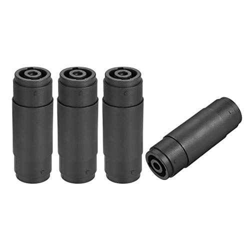 Adaptador SpeakOn hembra a hembra de 4 pines recto para cable de altavoz, pack de 4 piezas