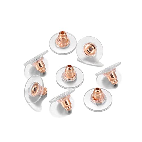 Earring Backs,Earring Backs For Studs/Droopy Ears,100Pcs Screw On Earring Backs Earring Backings Earring Backs For Heavy Earring(Rose Gold) #TOP2