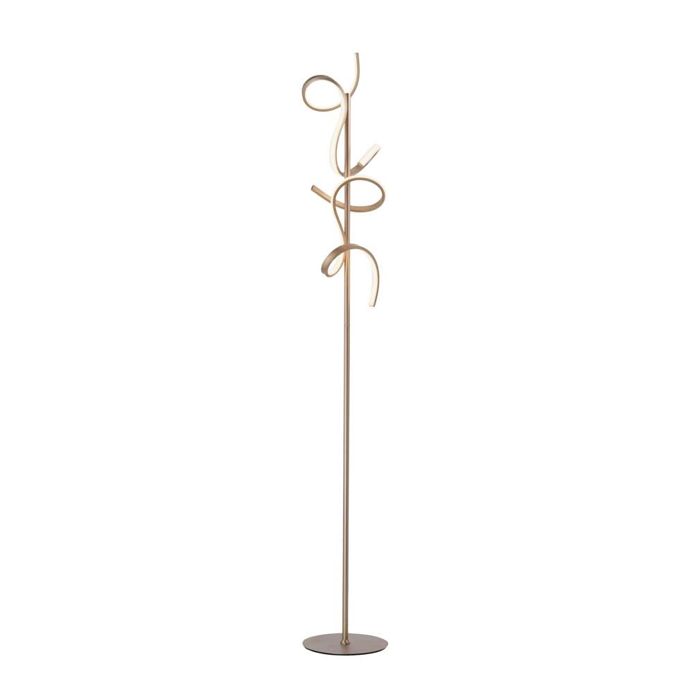 Just Light Stehlampe Stehleuchte Designlampe dimmbar LED Wohnzimmerlampe messing H 156 cm