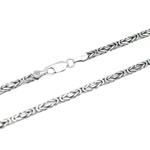 Chaîne en argent véritable S925, le collier byzantin de 2.8mm parfait pour votre style quotidien