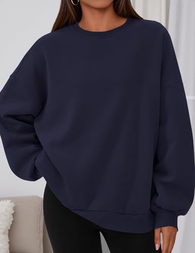 PRETTYGARDEN Sweatshirt for Women Oversized Crewneck Long Sleeve Pullover Fleece Top 2025 Fall Winter Fashion Outfits Clothes