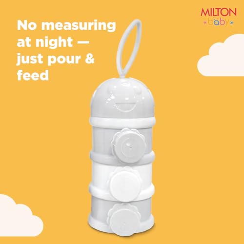 Image of Milton Baby 3 Layer Milk Powder Container I Formula Dispenser On The Go I BPA Free - 100% Food Grade I Travel Friendly Portable Container for Milk Powder, Snacks, Fruits I Light Weight I Grey