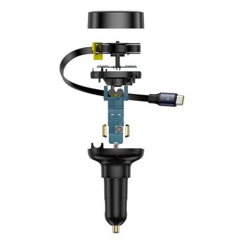 Image of Baseus Enjoyment Pro Car Charger, 60W, Type-C Port with Retractable Cable, Black