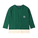 [ムージョンジョン] Ｔシャツ キッズ 男の子 ロンＴ 長袖 子供服 お出かけ おしゃれ着 綿109％ ボーイズ XYZ(グリーン 110cm)