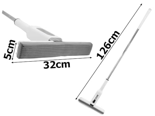 Image of Flat Mop and Bucket Set with Microfiber Pads, Self-Wringing Floor Cleaning System with Adjustable Handle, Hands-Free Cleaning Mop for Home Kitchen Bathroom (Magic Cotton Twist MOP)