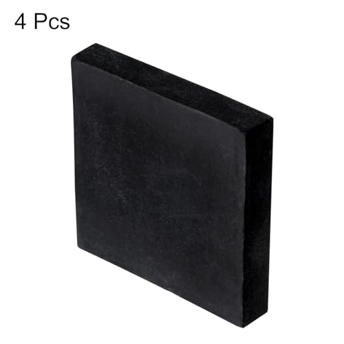 sourcing map 4pcs Rubber Anti-Vibration Pads Hard Pad, 50mm Square Vibration Isolation Mats, 10mm Thickness Non-Slip Rubber Blocks, Anti-Skid Anti Noise for HVAC, Compressor, Air Conditioner - Image 3