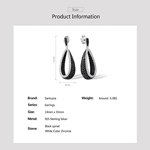 Santuzza 925 Sterling Silver Black and White Earrings 5