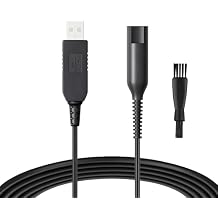 12V USB Shaver Charger for Braun Series 1 3 5 6 7 9 Electric Razor, Works with Models 3000s 3010s 3040s 310s 6020s 6075cc 7893s 9290cc 9293s, Electric Shaver Power Cord with Cleaning Brush, 4FT