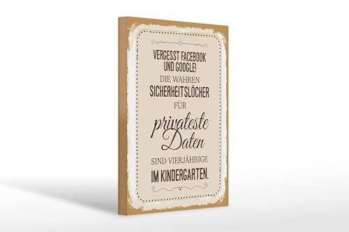 Femer Holzschild Spruch Vergesst Facebook und Google 20x30cm
