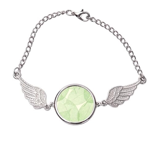 Bracelet motif ailes d'ange vert et blanc en métal M, l'accessoire de vos sorties