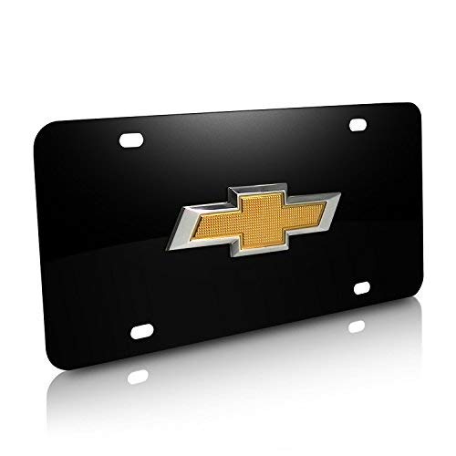 Chevy ART Chevrolet Black Bow-tie On Red Steel Look Aluminum License Plate Tag E - Foto 9