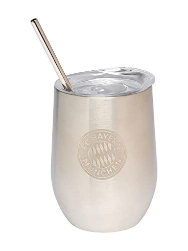 FC Bayern München Edelstahl Getränkebecher inkl. Trinkhalm 0,35 l Becher to-Go