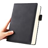 【Lujo Premium】 La funda de este bloc de notas está hecha de cuero artificial de alta calidad, la tela es delicada, la funda es elegante y con estilo, cómoda al tacto, lujo de alta gama, resistente y duradera.