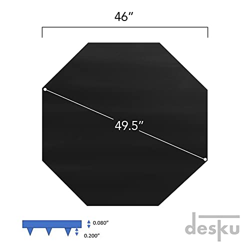 Desku - Octagon Gaming Chair Mat, Computer And Office Chair Mat For Carpet, Black, 46 Inches X 49.5 Inches #TOP2