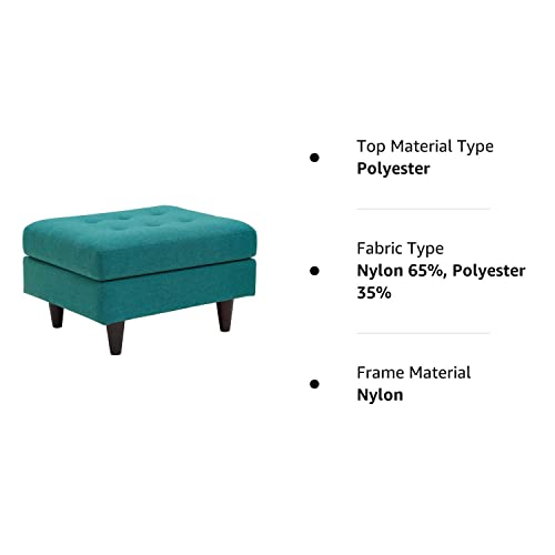 Modway Eei-1667-Tea Empress Mid-Century Modern Upholstered Fabric Ottoman In Teal #TOP4