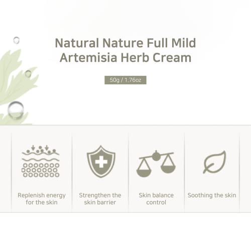 Q.rest Natinda Natural Artemisia Herb Cream 50G(1.7Fl Oz) Mugwort Artemisia Extract 80% Nourishing Moisturizing Centella Asiatica Pine Needle & Collagen Extract #TOP3