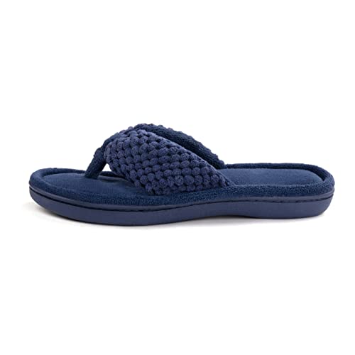 Ultraideas Women's Popcorn Flip Flop Slipper With Memory Foam (Navy, Size 9-10) #TOP5